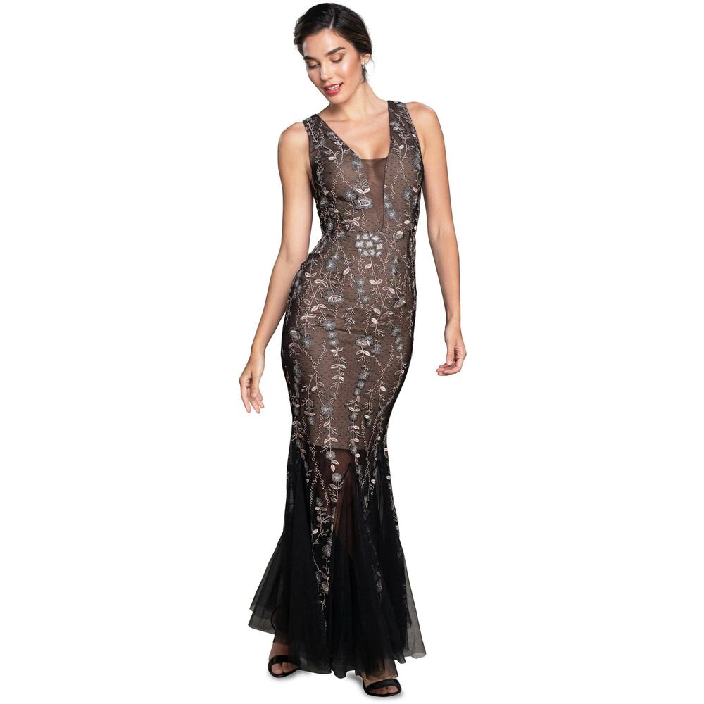 Dress the Population size Small Selena Floral Lace Mermaid Maxi Dress